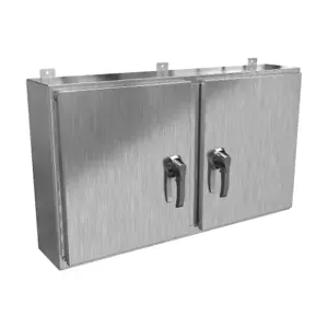 HAMMOND HN4WM24428SS Enclosure, 24 x 42 x 8 Inch Size, Wall Mount, 304 Stainless Steel, #4 Brush Finish | CV7KXU