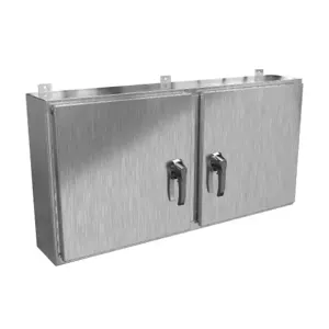 HAMMOND HN4WM24488S16 Enclosure, 24 x 48 x 8 Inch Size, Wall Mount, 316 Stainless Steel, #4 Brush Finish | CV7KXW