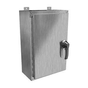 HAMMOND HW24168SSHK Enclosure, 24 x 16 x 8 Inch Size, Wall Mount, 304 Stainless Steel, #4 Brush Finish | CV7KYA