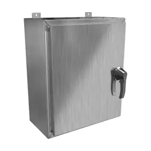 HAMMOND HW242010S16HK Enclosure, 24 x 20 x 10 Inch Size, Wall Mount, 316 Stainless Steel, #4 Brush Finish | CV7KYC