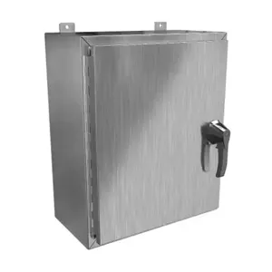 HAMMOND HW242010SSHK Enclosure, 24 x 20 x 10 Inch Size, Wall Mount, 304 Stainless Steel, #4 Brush Finish | CV7KYD