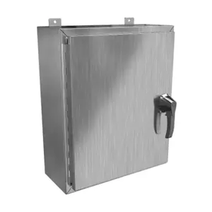 HAMMOND HW24208SSHK Enclosure, 24 x 20 x 8 Inch Size, Wall Mount, 304 Stainless Steel, #4 Brush Finish | CV7KYK