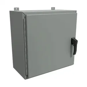 HAMMOND HW242412GYHK Enclosure, 24 x 24 x 12 Inch Size, Wall Mount, Carbon Steel, Ansi 61 Gray | CV7KYL