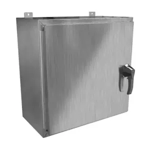 HAMMOND HW242412S16HK Enclosure, 24 x 24 x 12 Inch Size, Wall Mount, 316 Stainless Steel, #4 Brush Finish | CV7KYM