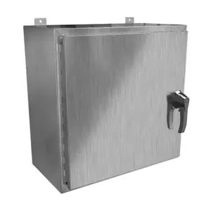 HAMMOND HW242412SSHK Enclosure, 24 x 24 x 12 Inch Size, Wall Mount, 304 Stainless Steel, #4 Brush Finish | CV7KYN