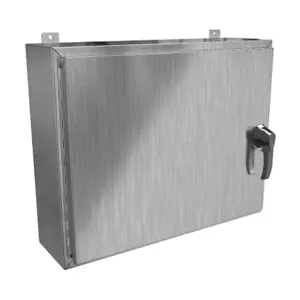 HAMMOND HW24308SSHK Enclosure, 24 x 30 x 8 Inch Size, Wall Mount, 304 Stainless Steel, #4 Brush Finish | CV7KYY