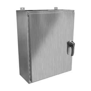 HAMMOND HW302410SSHK Enclosure, 30 x 24 x 10 Inch Size, Wall Mount, 304 Stainless Steel, #4 Brush Finish | CV7KZE