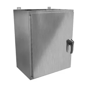 HAMMOND HW302416S16HK Enclosure, 30 x 24 x 16 Inch Size, Wall Mount, 316 Stainless Steel, #4 Brush Finish | CV7KZK