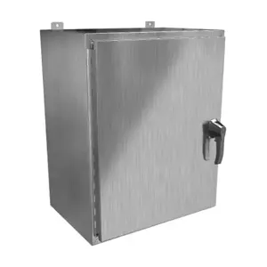 HAMMOND HW302416SSHK Enclosure, 30 x 24 x 16 Inch Size, Wall Mount, 304 Stainless Steel, #4 Brush Finish | CV7KZL