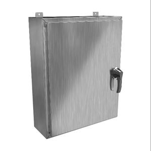 HAMMOND HW30248S16HK Enclosure, 30 x 24 x 8 Inch Size, Wall Mount, 316 Stainless Steel, #4 Brush Finish | CV7KZN