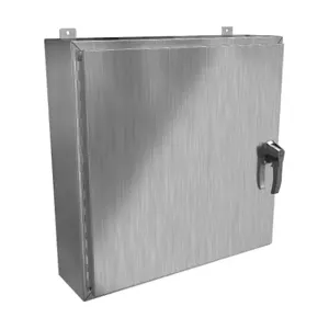 HAMMOND HW30308SSHK Enclosure, 30 x 30 x 8 Inch Size, Wall Mount, 304 Stainless Steel, #4 Brush Finish | CV7KZT