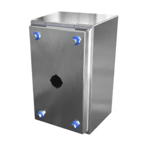 HAMMOND HYMPB1SS Sanitary Pushbutton Enclosure, 1 Hole, 22mm, Slope Top, 8 x 5 x 4 Inch Size, Wall Mount | CV7KZU