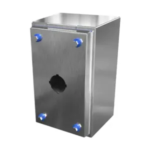 HAMMOND HYPB1SS Sanitary Pushbutton Enclosure, 1 Hole, 30mm, Slope Top, 8 x 5 x 4 Inch Size, Wall Mount | CV7LAA