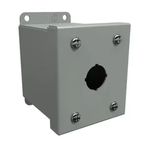 HAMMOND MPB1 Pushbutton Enclosure, 1 Hole, 22mm, 4 x 3 x 4 Inch Size, Wall Mount, Carbon Steel | CV7LDN