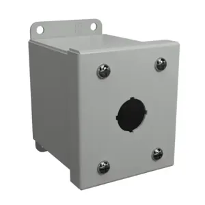 HAMMOND MPB1LG Pushbutton Enclosure, 1 Hole, 22mm, 4 x 3 x 4 Inch Size, Wall Mount, Carbon Steel | CV7LDR