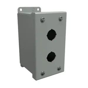 HAMMOND MPB2 Pushbutton Enclosure, 2 Holes, 22mm, 6 x 3 x 4 Inch Size, Wall Mount, Carbon Steel | CV7LDT