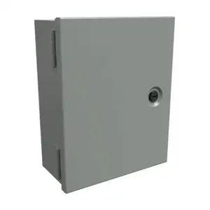 HAMMOND N1J1084 Enclosure, 10 x 8 x 4 Inch Size, Wall Mount, Carbon Steel, Ansi 61 Gray | CV7LFF