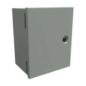 HAMMOND N1J1086 Enclosure, 10 x 8 x 6 Inch Size, Wall Mount, Carbon Steel, Ansi 61 Gray | CV7LFG