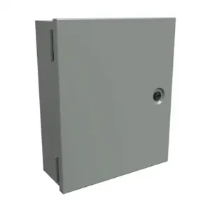 HAMMOND N1J12104 Enclosure, 12 x 10 x 4 Inch Size, Wall Mount, Carbon Steel, Ansi 61 Gray | CV7LFH