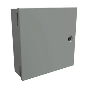 HAMMOND N1J12124 Enclosure, 12 x 12 x 4 Inch Size, Wall Mount, Carbon Steel, Ansi 61 Gray | CV7LFK