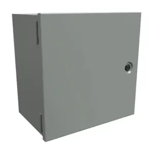 HAMMOND N1J12128 Enclosure, 12 x 12 x 8 Inch Size, Wall Mount, Carbon Steel, Ansi 61 Gray | CV7LFM