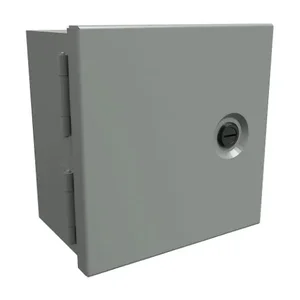 HAMMOND N1J664 Enclosure, 6 x 6 x 4 Inch Size, Wall Mount, Carbon Steel, Ansi 61 Gray | CV7LFU