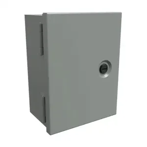 HAMMOND N1J864 Enclosure, 8 x 6 x 4 Inch Size, Wall Mount, Carbon Steel, Ansi 61 Gray | CV7LFV