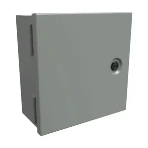 HAMMOND N1J884 Enclosure, 8 x 8 x 4 Inch Size, Wall Mount, Carbon Steel, Ansi 61 Gray | CV7LFW