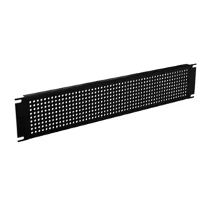 HAMMOND PPFS19003BK2 Rack Panel, 19 Inch Rack Width, Flanged, Perforated, Carbon Steel, Black | CV7UYG