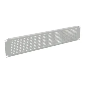 HAMMOND PPFS19003LG2 Rack Panel, 19 Inch Rack Width, Flanged, Perforated, Carbon Steel, Ral 7035 Light Gray | CV7UYH