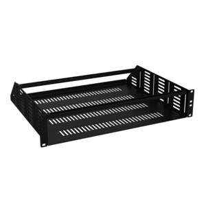 HAMMOND RACSV190315BK1 Two-Post Clamping Rack Shelf, 19 Inch Rack Width, 15 Inch Depth, 200Lb Capacity, Vented | CV7ZEG