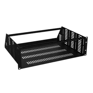 HAMMOND RACSV190515BK1 Two-Post Clamping Rack Shelf, 19 Inch Rack Width, 15 Inch Depth, 200Lb Capacity, Vented | CV7ZEH