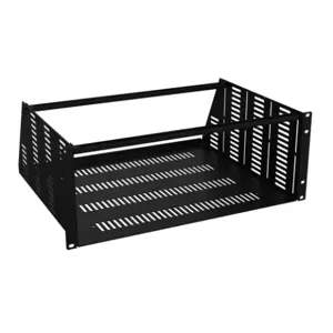 HAMMOND RACSV190715BK1 Two-Post Clamping Rack Shelf, 19 Inch Rack Width, 15 Inch Depth, 200Lb Capacity, Vented | CV7ZEJ