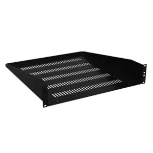 HAMMOND RASV190320BK1 Universal Rack Shelf, 19 Inch Rack Width, 20 Inch Depth, 100Lb Capacity, Vented | CV7ZFP