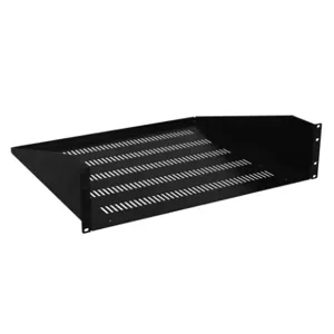 HAMMOND RASV230520BK1 Universal Rack Shelf, 23 Inch Rack Width, 20 Inch Depth, 200Lb Capacity, Vented | CV7ZFW