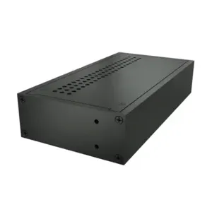 HAMMOND RM1U0804VBK Enclosure, Vented, 2 x 8 x 4 Inch Size, Desktop Mount, Aluminum, Black | CV7LJV