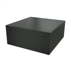 HAMMOND RM2U0808SBK Enclosure, 4 x 8 x 8 Inch Size, Desktop Mount, Aluminum, Black, Powder Coat Finish | CV7LKL