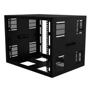 HAMMOND SDC249U17BK Rack Cabinet, 19 Inch Rack Width, 16.75 x 24 x 17.50 Inch Size, Carbon Steel, Black | CV7EDF