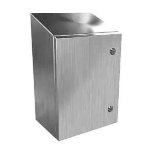 HAMMOND ST161208SS Enclosure, Slope Top, 16 x 12 x 8 Inch Size, Wall Mount, 304 Stainless Steel | CV7LMQ