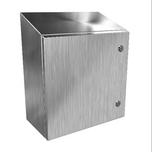 HAMMOND ST161608SS Enclosure, Slope Top, 16 x 16 x 8 Inch Size, Wall Mount, 304 Stainless Steel | CV7LMT