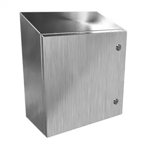 HAMMOND ST161608SS Enclosure, Slope Top, 16 x 16 x 8 Inch Size, Wall Mount, 304 Stainless Steel | CV7LMT