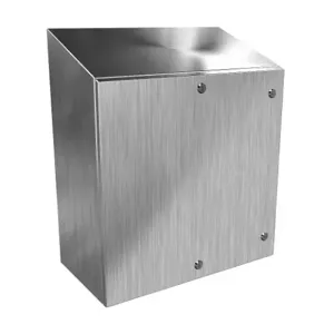 HAMMOND ST242412SS Enclosure, Slope Top, 24 x 24 x 12 Inch Size, Wall Mount, 304 Stainless Steel | CV7LNJ