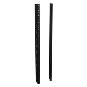 HAMMOND URR12U Rack Rail, 12U Rack Height, Carbon Steel, Black, Powder Coat Finish, Pack Of 2 | CV7XAV