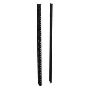 HAMMOND URR14U Rack Rail, 14U Rack Height, Carbon Steel, Black, Powder Coat Finish, Pack Of 2 | CV7XAW