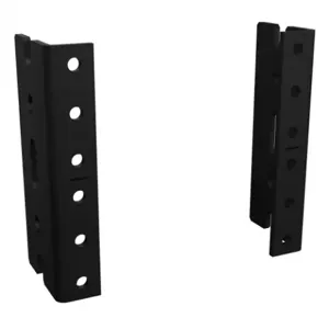 HAMMOND URR2U Rack Rail, Carbon Steel, Black, Powder Coat Finish, Pack Of 2 | CV7XBC