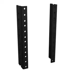 HAMMOND URR4U Rack Rail, Carbon Steel, Black, Powder Coat Finish, Pack Of 2 | CV7XBG