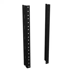 HAMMOND URR6U Rack Rail, Carbon Steel, Black, Powder Coat Finish, Pack Of 2 | CV7XBH