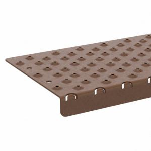 HANDI TREADS NSN129048BR0 Stair Nosing, Raised Discs, Aluminum, 9 Inch Dp, 48 Inch Width, Brown, 1 1/8 Inch Nose Ht | CR3PNT 417T85