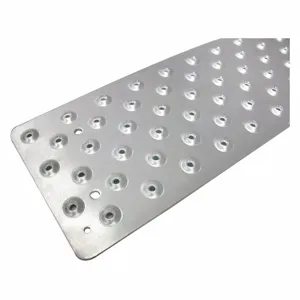 HANDI TREADS NST103736SL0 Stair Tread Cover, Raised Discs, Aluminum, 36 Inch Width, 3 3/4 Inch Dp, Silver | CR3PPK 417T88