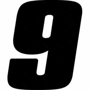 HARDLINE PRODUCTS DB73B-9 Number Label, 7 Inch Character Height, Black, Vinyl, Die Cut, 3 PK | CR3QCC 48PH02